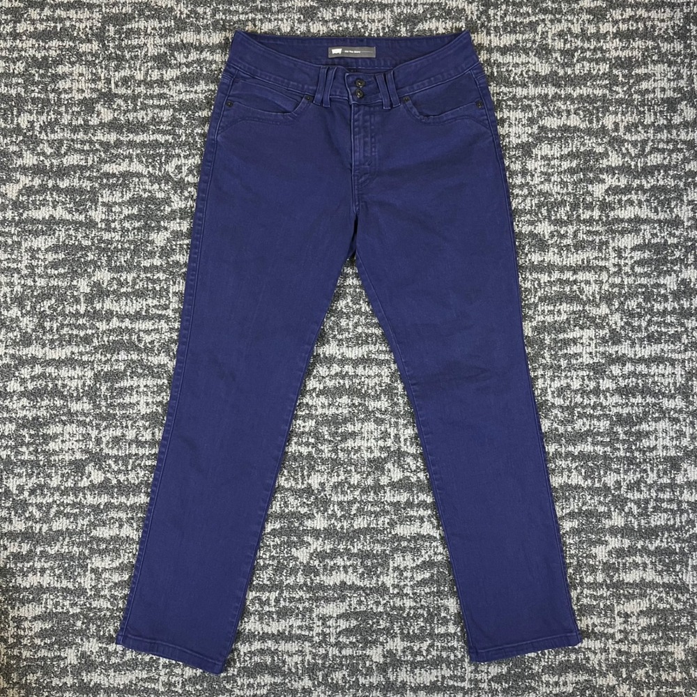 Levi's Mid Rise Skinny Jeans Womens 10M Purple Double Button Flap Pocket